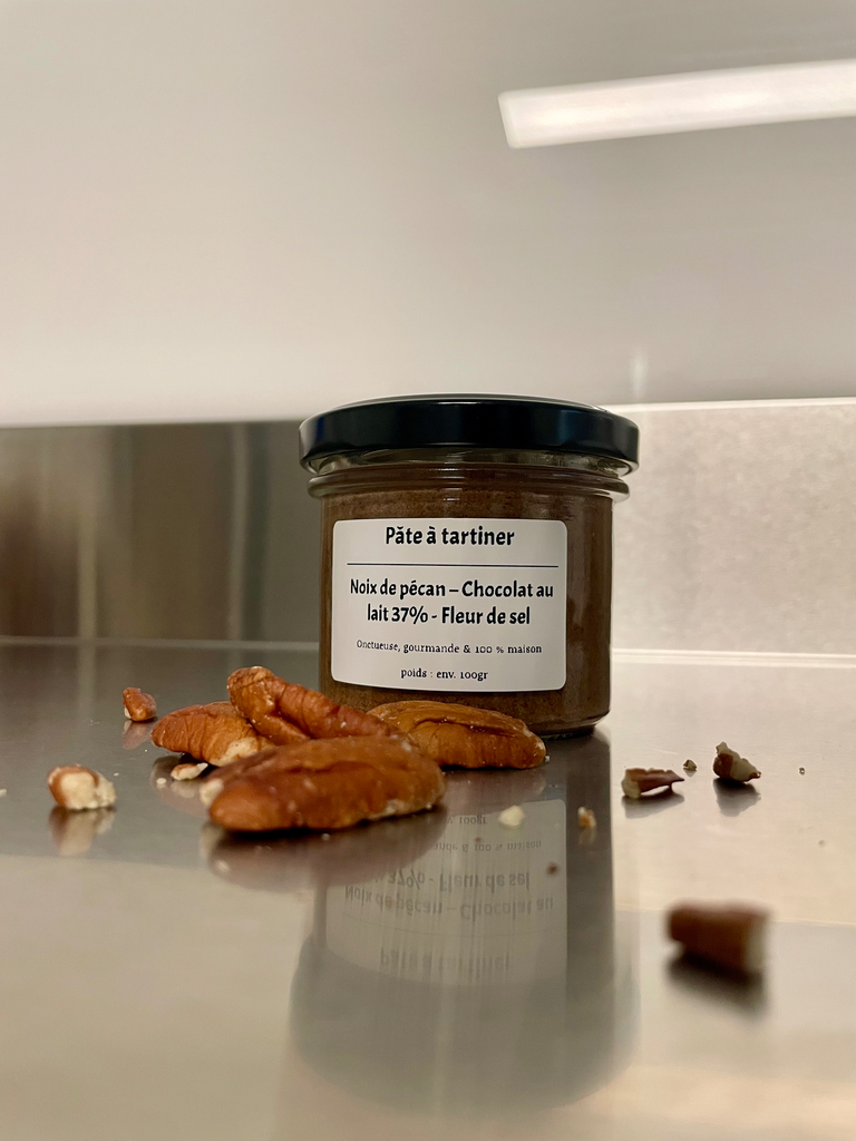 Pâte à tartiner, noix de pécan - chocolat au lait & fleur de sel (100g)
