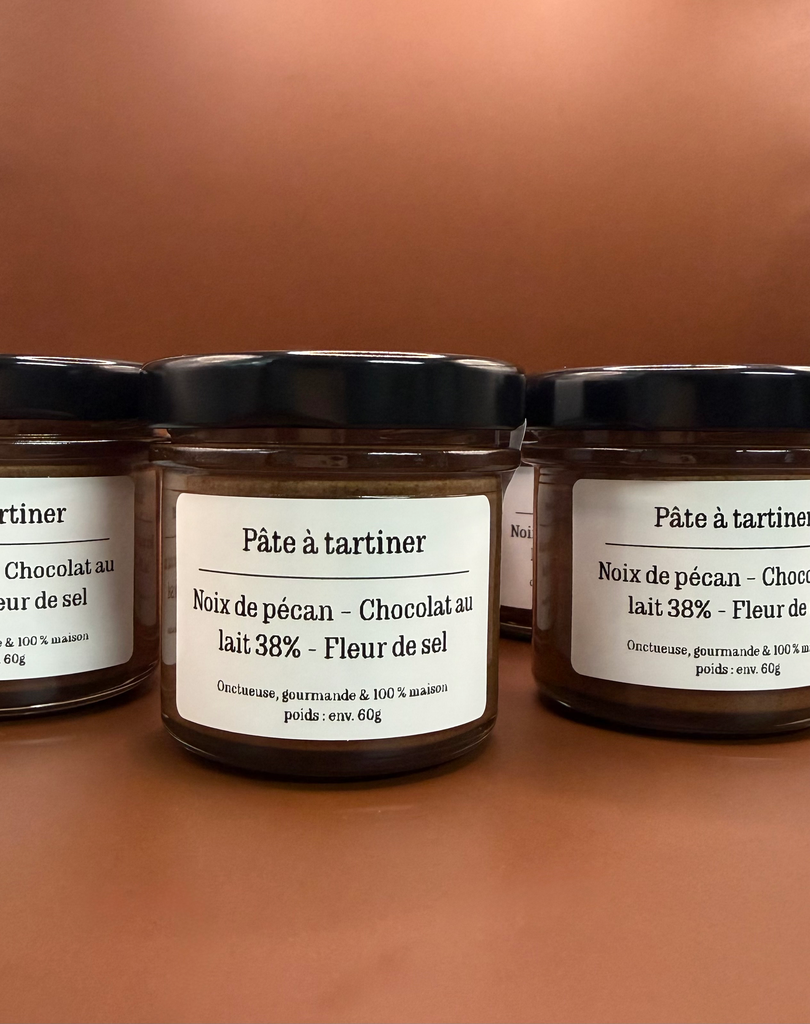 Pâte à tartiner, noix de pécan - chocolat au lait & fleur de sel (60g)