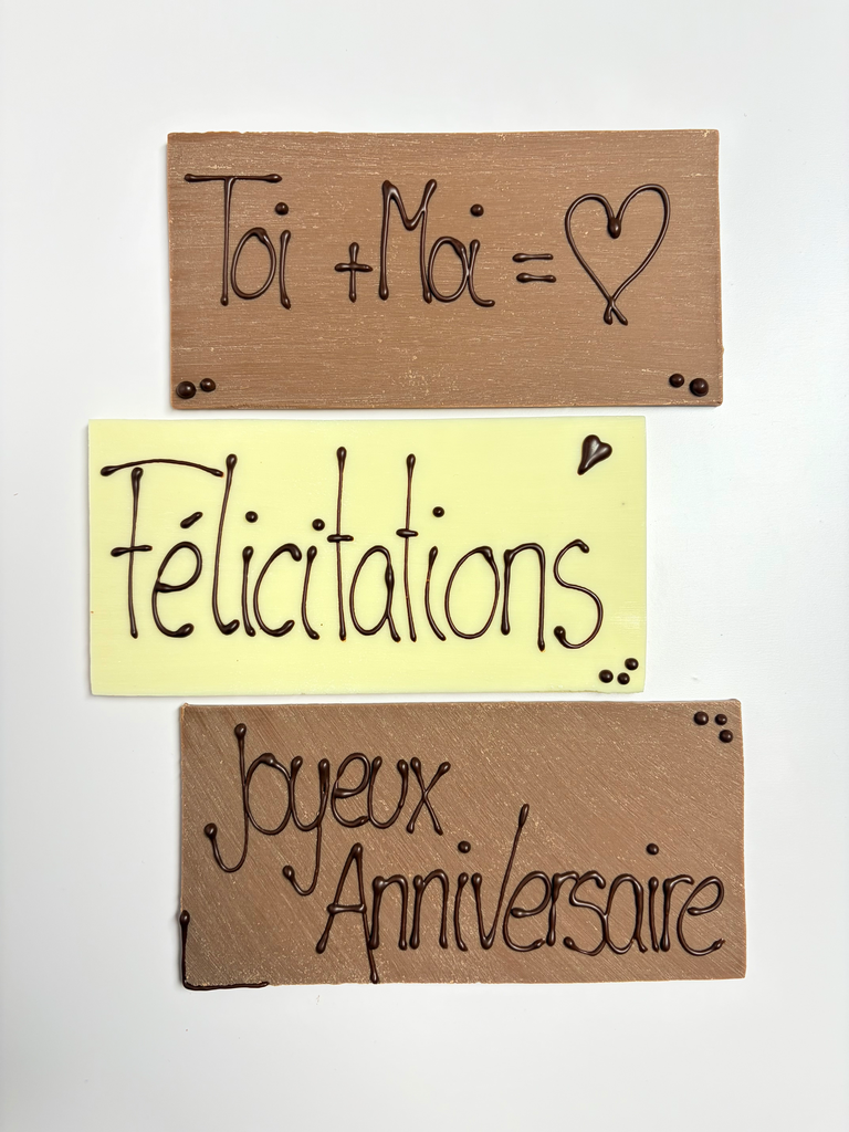 Plaques de chocolat personnalisables